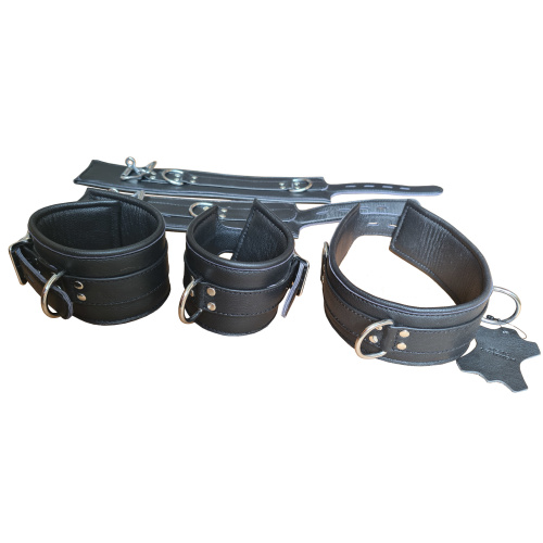 men's handcuffs, leg cuffs, genuine leather collar