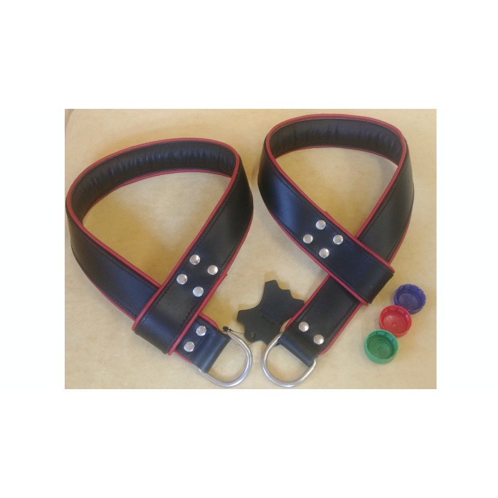 hanging leather belt handcuffs size uni