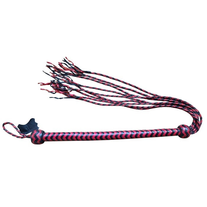 whip long handle 9 tails red black