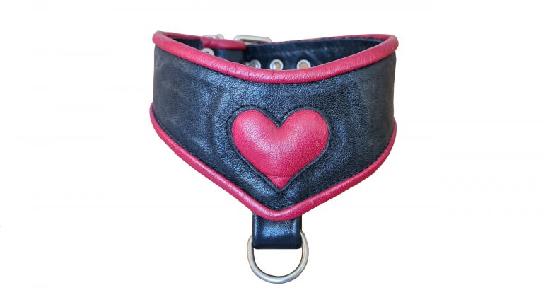 collar red heart quality fine cowhide leather