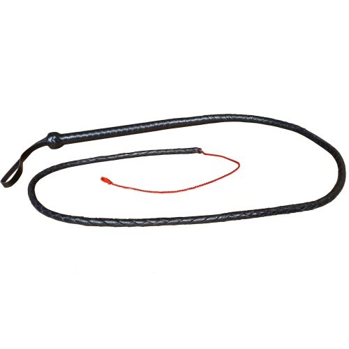 long leather whip red string