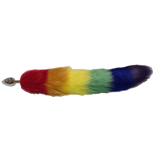 plug anal en métal rainbow tail