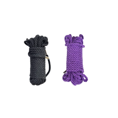 corde shibari BDSM soie noire violette 10m