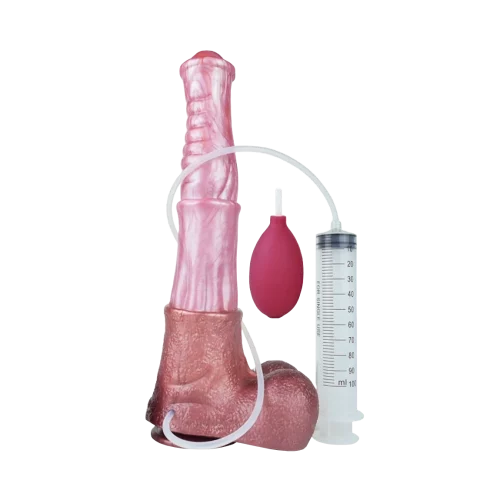 Großer Pferdespritzdildo mit Hoden