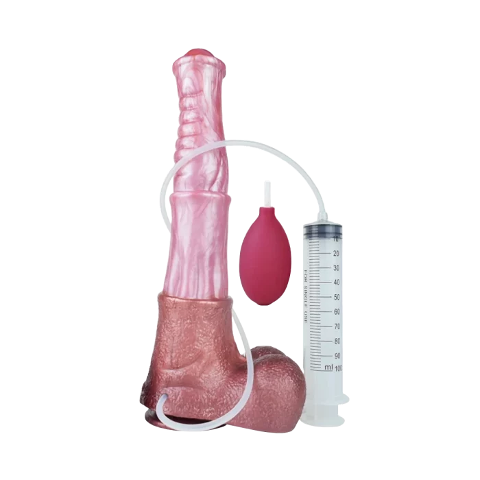 Großer Pferdespritzdildo mit Hoden