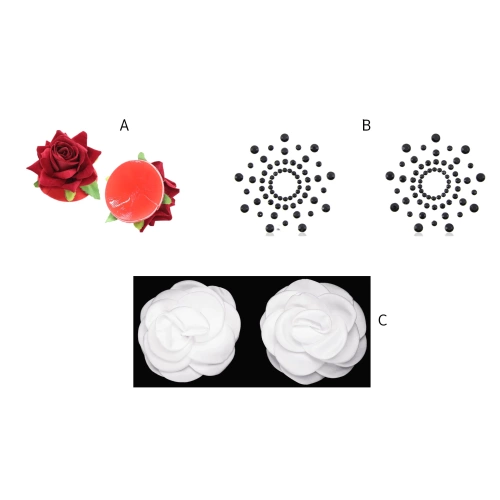 Autocollants pour mamelons Fleurs Roses Lys Rays