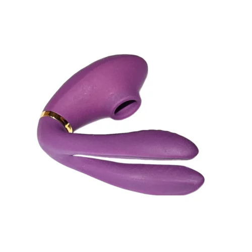 vibrator and clitoral pulsar with adjustable legs.