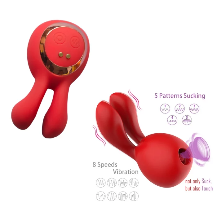 Rabbit clitoral and nipple stimulator and vibrator