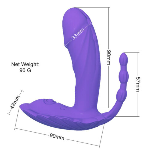 fjärrstyrd klitoris- och G-punktsvibrator, anal svans