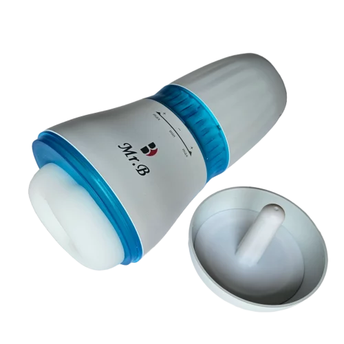 Masturbator with vibration, adjustable vaginal width