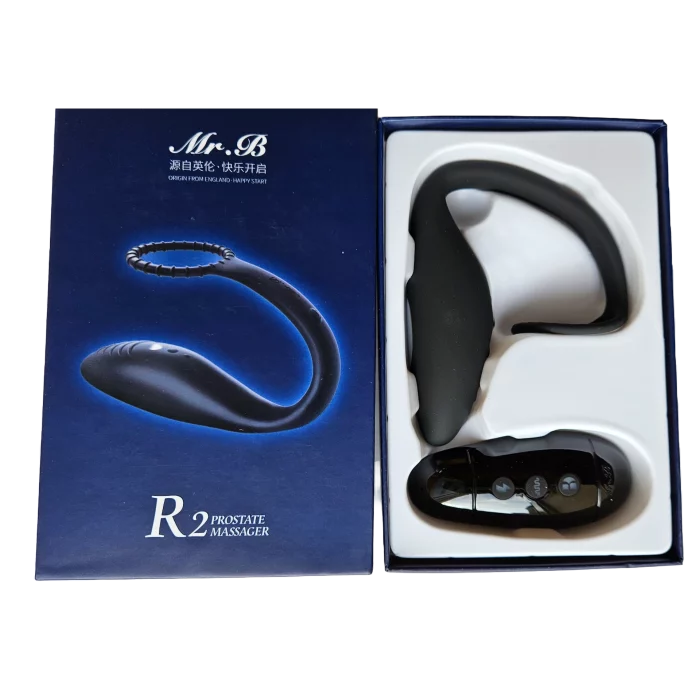 Wowyes Vibrating Wearable Prostate Massager with Electro Shocks Remote Control Box